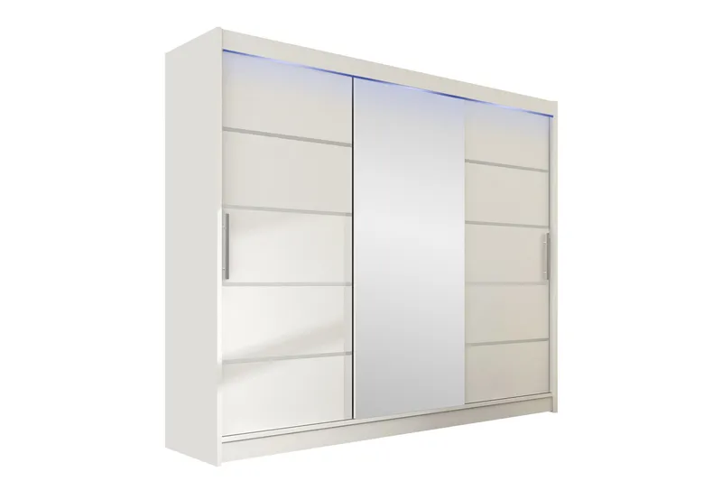Sia Garderob med Spegel 250x215 cm, Vit