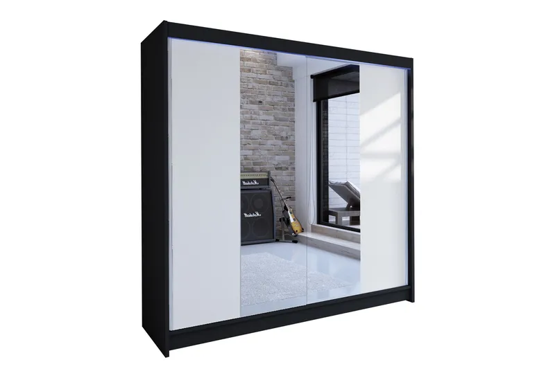 Talin Garderob 180x58x215 cm - Vit - Förvaring - Klädförvaring - Garderob & garderobssystem - Klädskåp & fristående garderob
