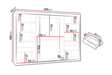 Tallmo Garderob m. Spegel 250x200 cm - Grön - Förvaring - Klädförvaring - Garderob & garderobssystem