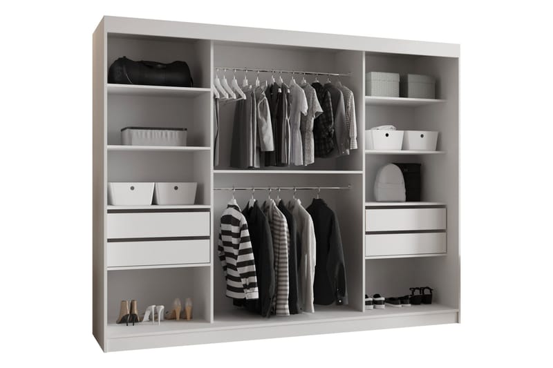 Tallmo Garderob m. Spegel 250x200 cm - Grön - Förvaring - Klädförvaring - Garderob & garderobssystem