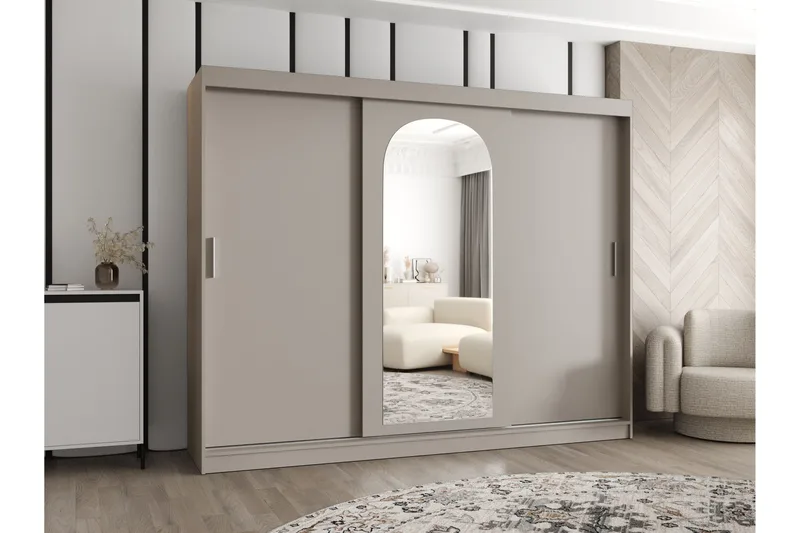 Tallmo Garderob m. Spegel 250x200 cm - Grön - Förvaring - Klädförvaring - Garderob & garderobssystem