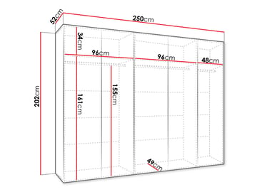 Tensa Garderob 250 cm - cashmere - Förvaring - Klädförvaring - Garderob & garderobssystem - Klädskåp & fristående garderob