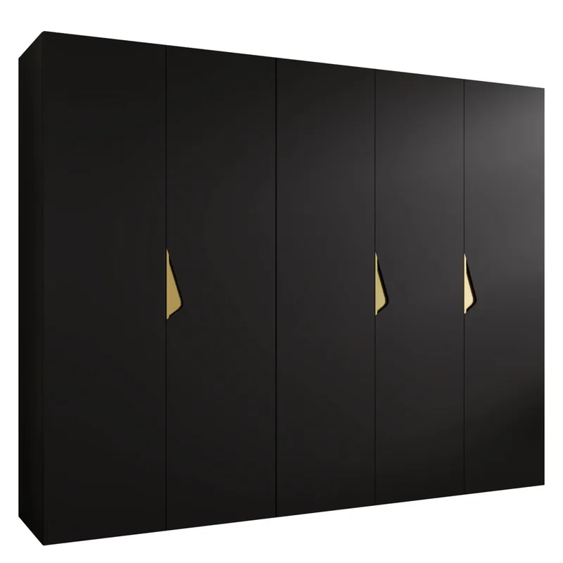 Tensa Garderob 250 cm - Svart / guld - Förvaring - Klädförvaring - Garderob & garderobssystem - Klädskåp & fristående garderob
