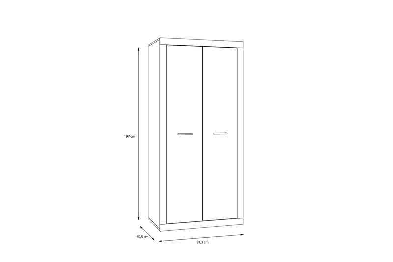 Tolovgrad Garderob 54x92 cm - Grå/Vit - Förvaring - Klädförvaring - Garderob & garderobssystem