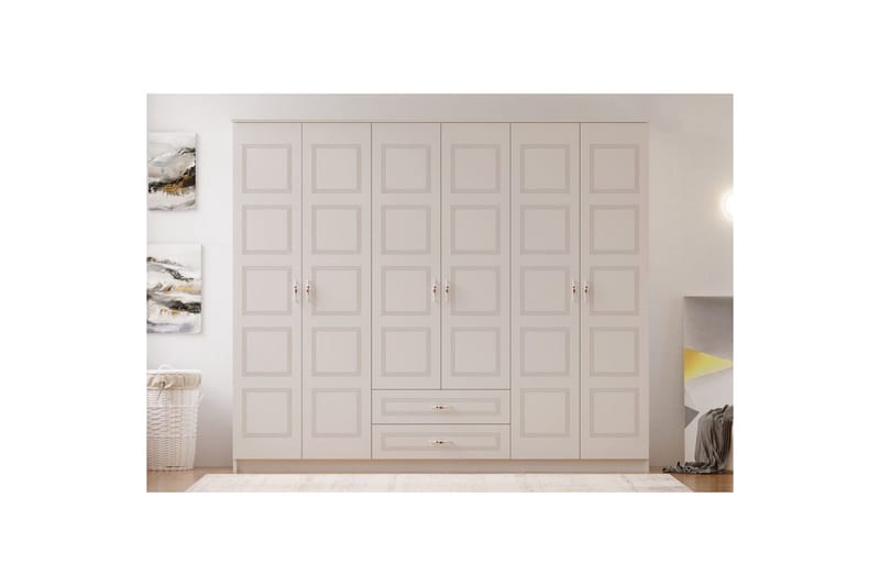 Travric Garderob 210x180 cm - Matt Vit - Förvaring - Klädförvaring - Garderob & garderobssystem