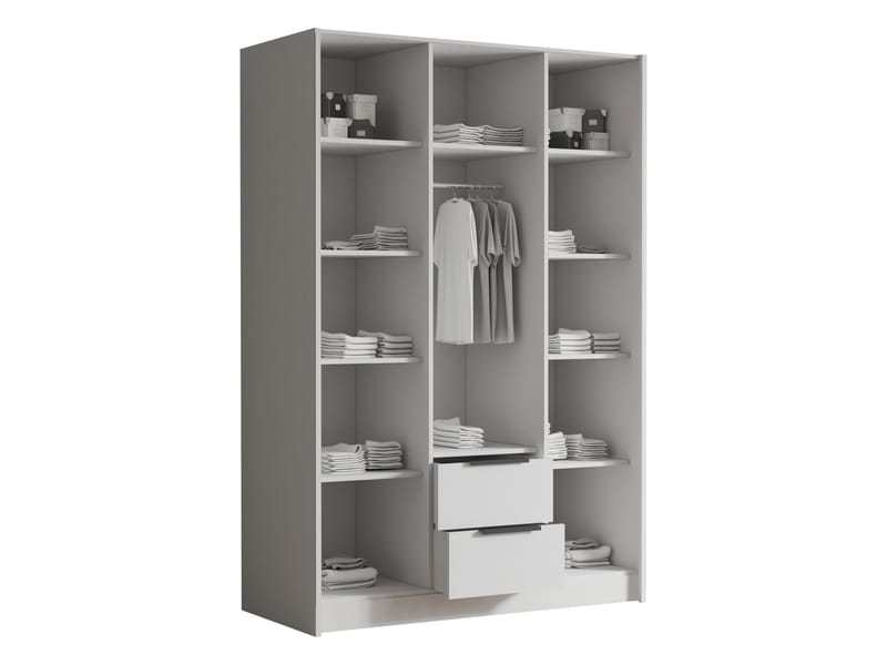 Varros Garderob med Spegel 150x216 cm - Vit - Förvaring - Klädförvaring - Garderob & garderobssystem