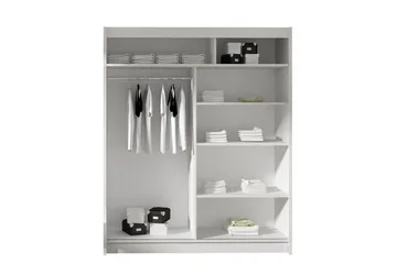 West Garderob 150x58x200 cm LED-belysning - Beige - Förvaring - Klädförvaring - Garderob & garderobssystem