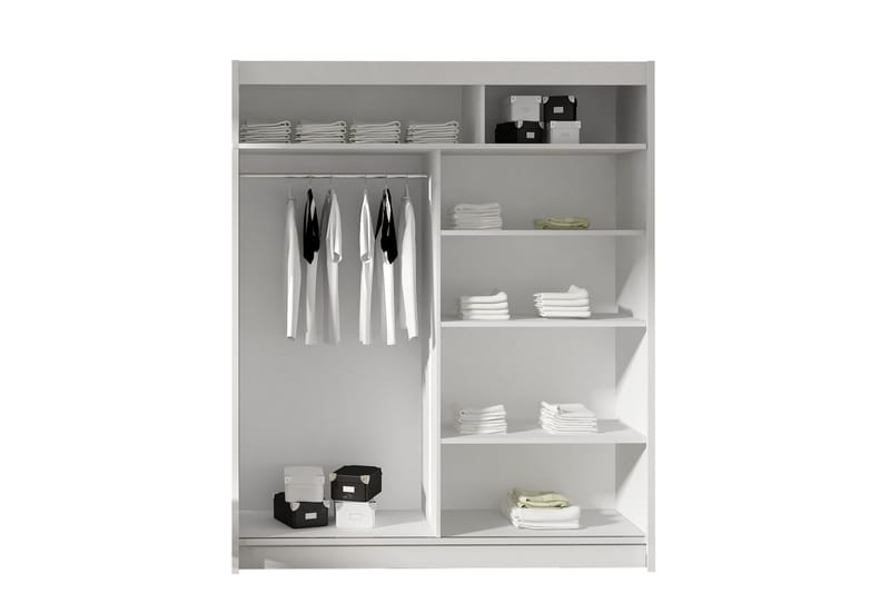 West Garderob 150x58x200 cm LED-belysning - Beige - Förvaring - Klädförvaring - Garderob & garderobssystem