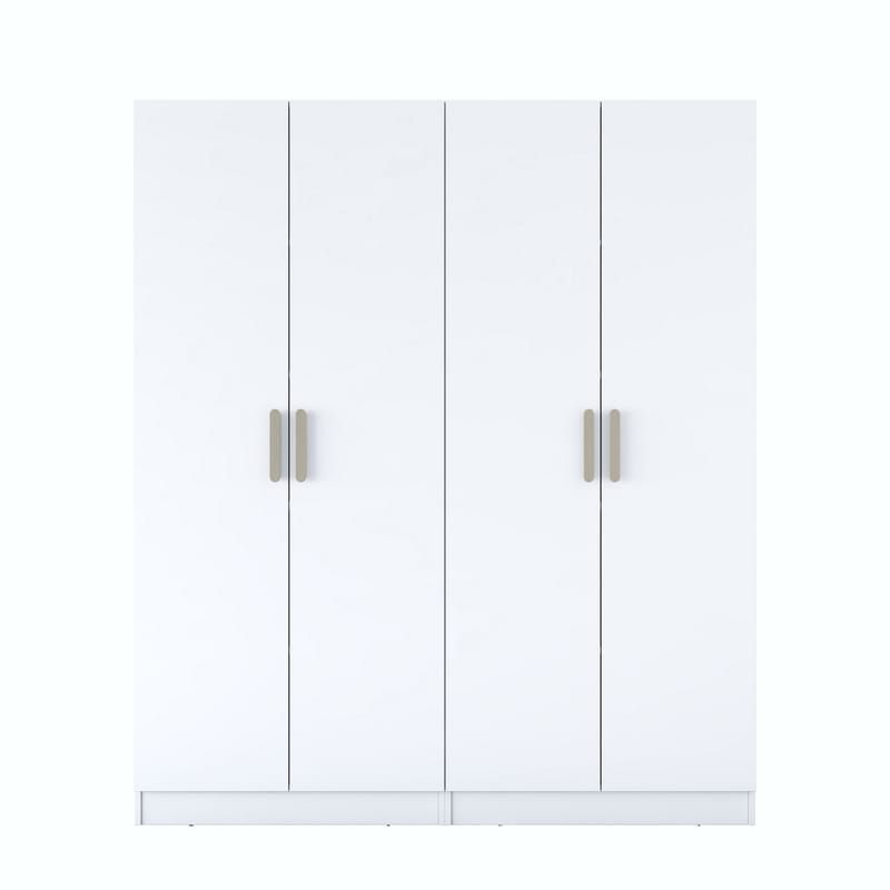 Wonthaggi Garderob 180x210x57,5 cm - Vit - Förvaring - Klädförvaring - Garderob & garderobssystem - Klädskåp & fristående garderob