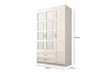 Zyricon Garderob 105x184 cm - Matt Vit - Förvaring - Klädförvaring - Garderob & garderobssystem