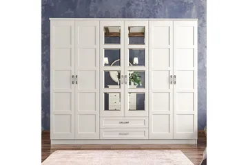 Zyricon Garderob 210x184 cm - Vit - Förvaring - Klädförvaring - Garderob & garderobssystem