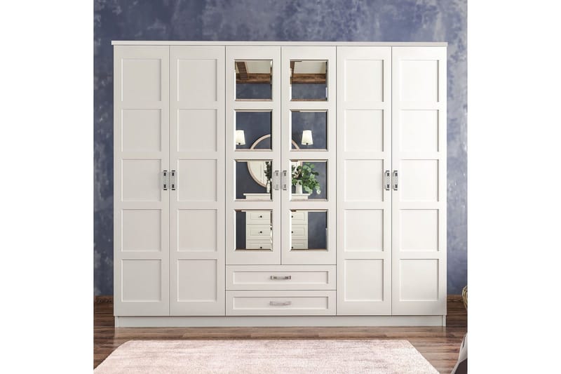 Zyricon Garderob 210x184 cm - Vit - Förvaring - Klädförvaring - Garderob & garderobssystem