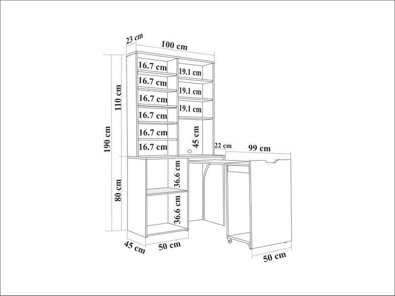 Quivo Barskåp 190 cm - Förvaring - Köksö