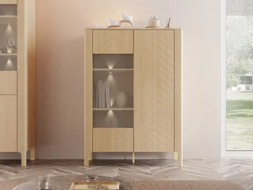 Aggarwal Vitrinskåp 103 cm med Belysning - Förvaring - Skåp - Vitrinskåp