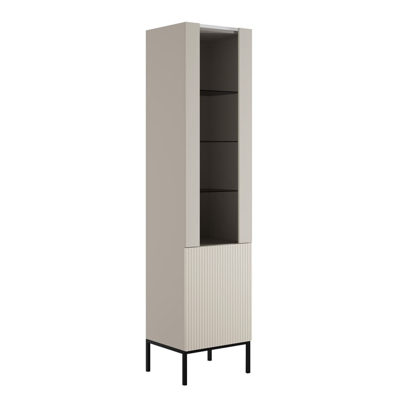 Amelus Vitrinskåp 50x190 cm - Beige - Förvaring - Skåp - Vitrinskåp