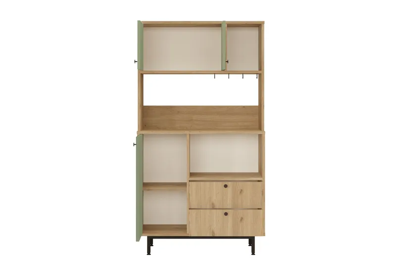 Donae Highboard - Ek/Grön - Förvaring - Skåp - Förvaringsskåp