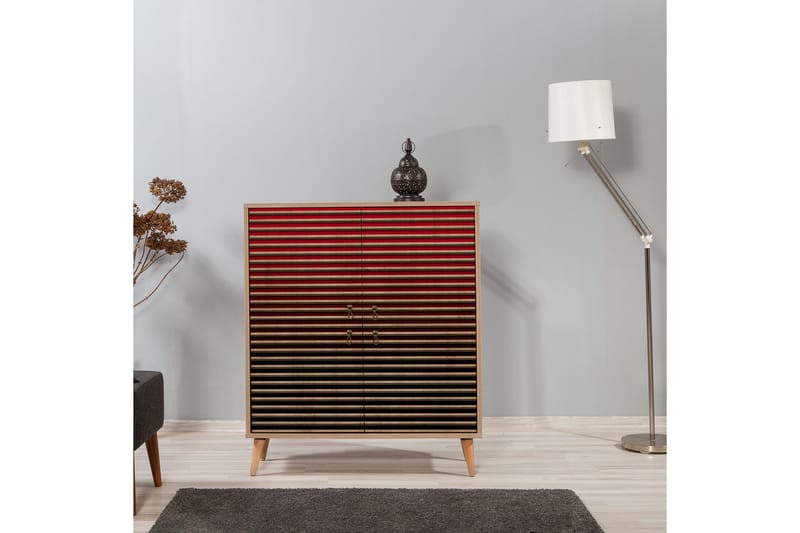 Brokind Förvaringsskåp 111 cm - Brun/Röd - Förvaring - Skåp - Förvaringsskåp