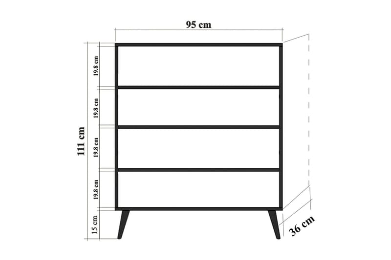 Brokind Förvaringsskåp 111 cm - Brun/Röd - Förvaring - Skåp - Förvaringsskåp