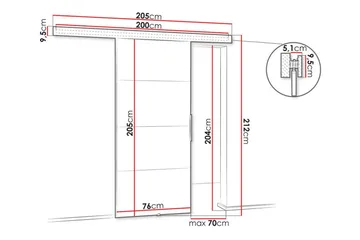 Clonmore Highboard Brown - Hus & renovering - Bygg - Dörrar & Portar - Skjutdörrar
