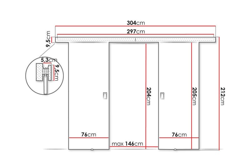 Clonmore Skjutdörr - Brun - Hus & renovering - Bygg - Dörrar & Portar - Skjutdörrar