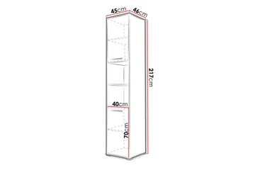 Concept Pro Förvaringsskåp 45x46x217 cm - Förvaring - Skåp - Förvaringsskåp