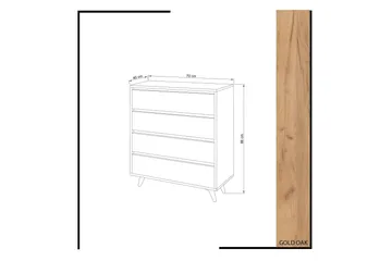 Highboard 40x70 cm - Natur/Svart - Förvaring - Skåp - Förvaringsskåp