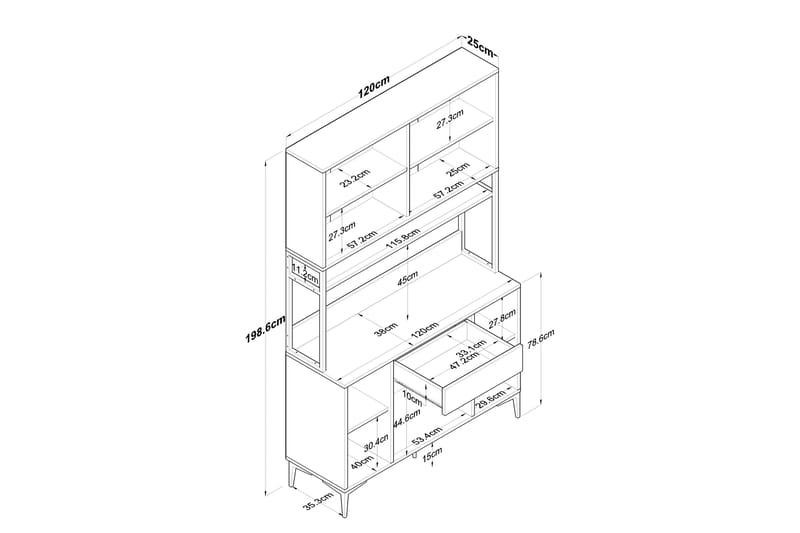 Manorma Highboard - Vit - Förvaring - Skåp - Förvaringsskåp
