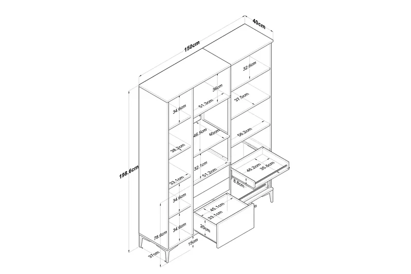 Manorma Highboard - Vit - Förvaring - Skåp - Förvaringsskåp