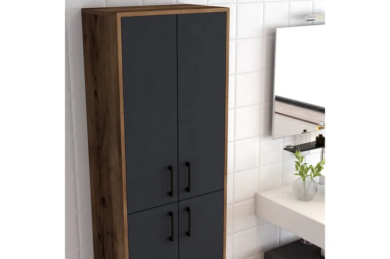 Retzow Highboard 60x35 cm - Mörkbrun/Antracit - Förvaring - Skåp - Förvaringsskåp