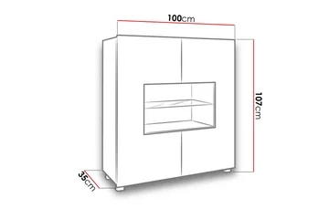 Frick Vitrinskåp Blå LED Belysning 35 cm djup 100 cm bred 107 cm hög Ljust Trä Glas - Vit/Blå LED - Förvaring - Skåp - Vitrinskåp