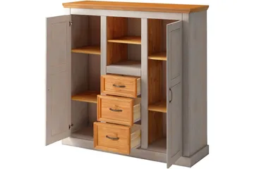 Highboard & skåpsbyrå Loft24 Högskåp Selma Grå Grå - Förvaring - Skåp - Förvaringsskåp