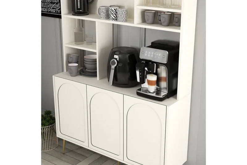 Kaffebarskåp Hazim Tre Gräddfärgad / Rany - Gräddfärgad / Rany - Förvaring - Skåp - Barskåp