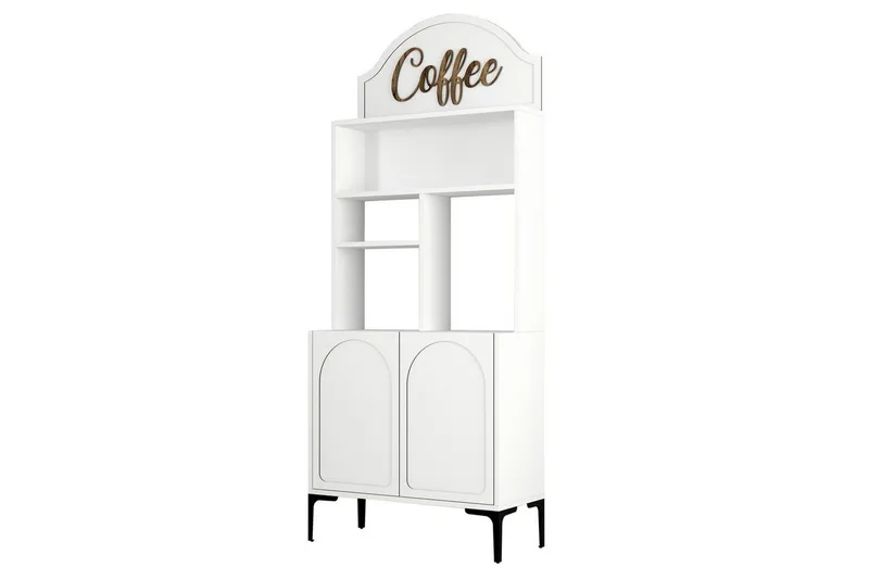 Kaffebarskåp Hazim Två Vit / Svart, Vit / Svart
