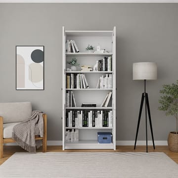 Mojon Vitrinskåp 80x190x37 cm - Vit - Förvaring - Skåp - Vitrinskåp