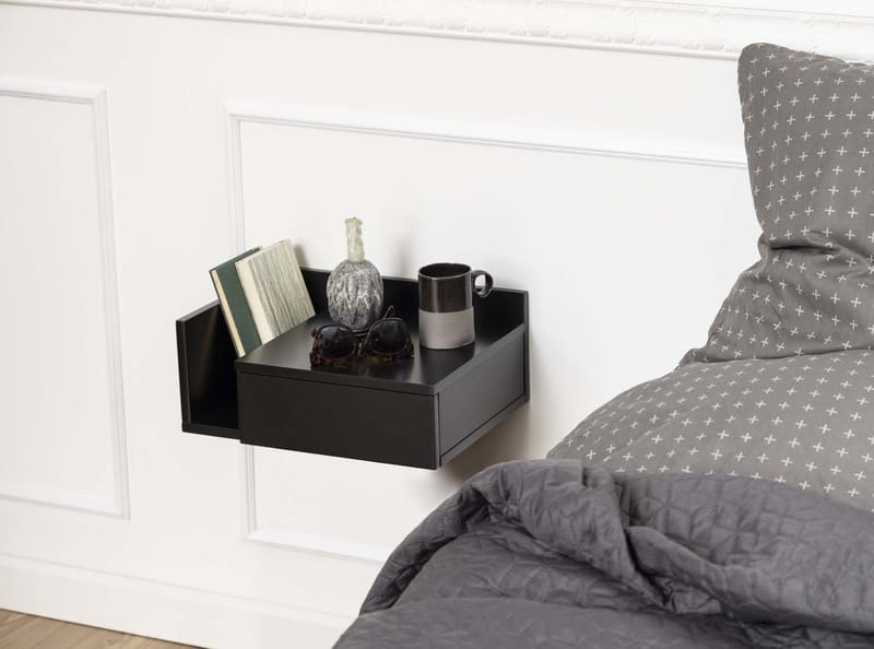Sängbord Ashlan 40x32xh16,5 cm - Svart - Förvaring - Skåp - Förvaringsskåp