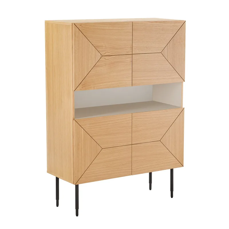 Sideboard Nate ek 100x40x140 cm - Beige - Förvaring - Skåp - Förvaringsskåp