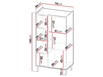Tavrin Highboard 140 cm - Beige - Förvaring - Skåp - Förvaringsskåp