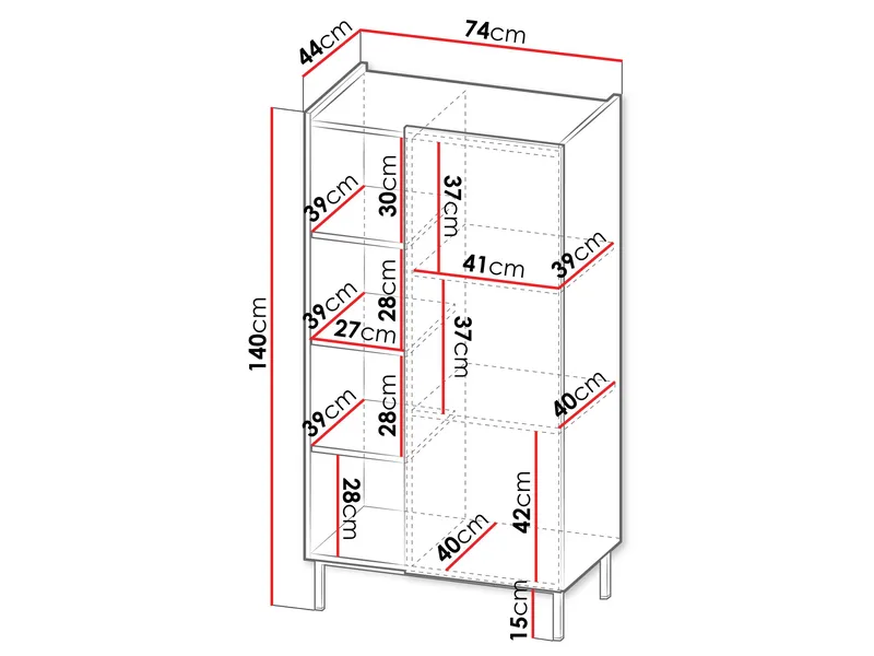 Tavrin Highboard 140 cm - Beige - Förvaring - Skåp - Förvaringsskåp