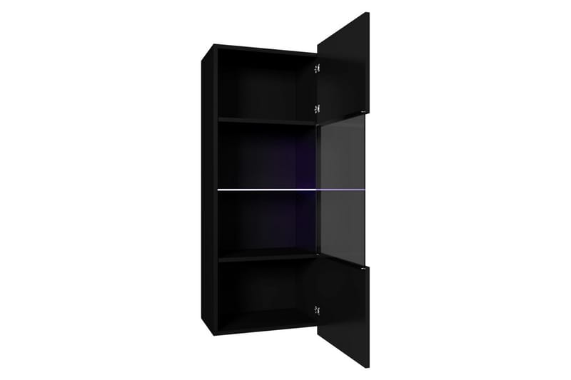 Tessan Vitrinskåp 45x32x117 cm - Vit Högglans/Vit Led-Belysning - Förvaring - Skåp - Vitrinskåp