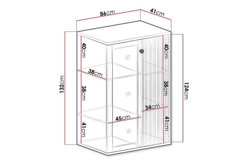 Rosehall Vitrinskåp 132 cm - Förvaring - Skåp - Vitrinskåp