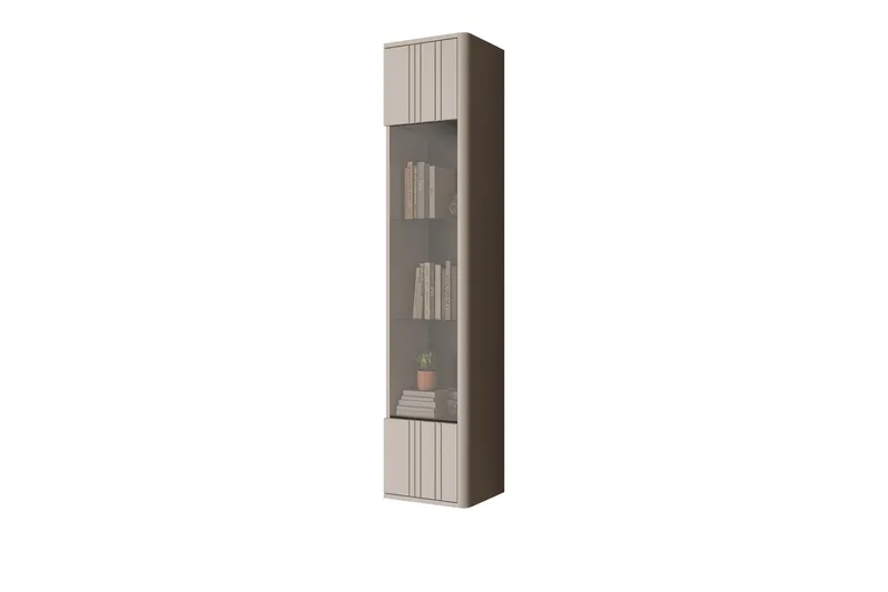 Zalricus Vitrinskåp 36x164 cm - Beige - Förvaring - Skåp - Vitrinskåp
