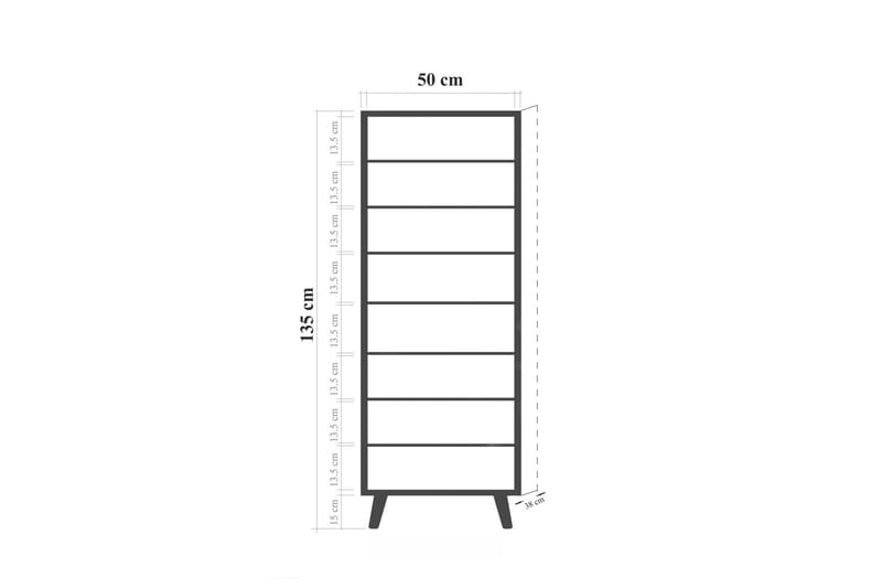 Gelsgan Skoskåp 50 cm - Vit/Svart - Förvaring - Skoförvaring