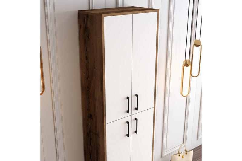 Retzow Skoskåp 60x35 cm - Mörkbrun/Vit - Förvaring - Skoförvaring