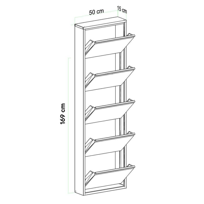 Rylanis Skoskåp 50x169 cm - Vit - Förvaring - Skoförvaring
