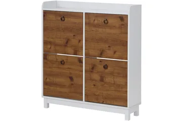 Shellake Skoskåp 92x25 cm - Vit/Natur - Förvaring - Skoförvaring