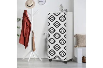 Skoskåp 38x50 cm - Vit/Svart - Förvaring - Skoförvaring