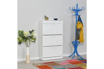 Skoskåp 75x128 cm - Vit - Förvaring - Skoförvaring