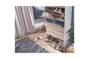 Skoskåp Wohnling Folierad spånskiva 4 tipp-ut fack för 24 par - Förvaring - Skoförvaring