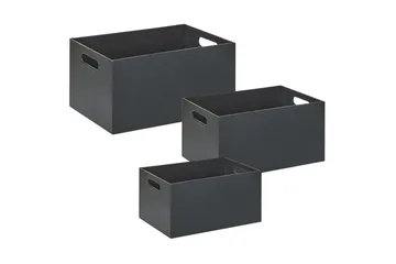 Korg Larsa set om 3 Grå - Grå - Förvaring - Småförvaring - Förvaringskorgar - Flätad korg & rottingkorg