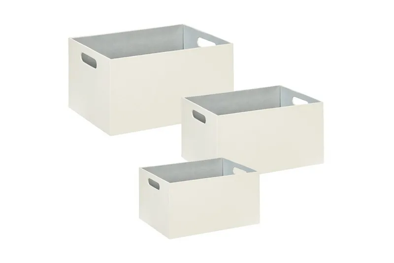 Korg Larsa set om 3 Vit - Vit - Förvaring - Småförvaring - Förvaringskorgar - Flätad korg & rottingkorg